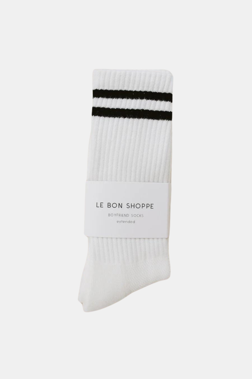 LE BON SHOPPE EXTENDED BOYFRIEND SOCKS CLASSIC WHITE