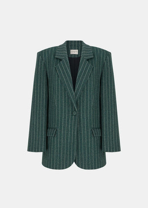 WAY WOOLEN JACKET STRIPES GREEN