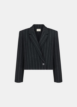 ELLIS WOOLEN JACKET STRIPES BLACK