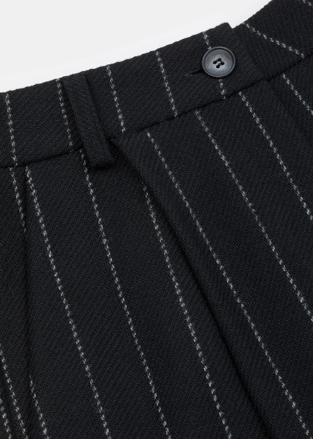 ELLIS WOOLEN PANTS STRIPES BLACK