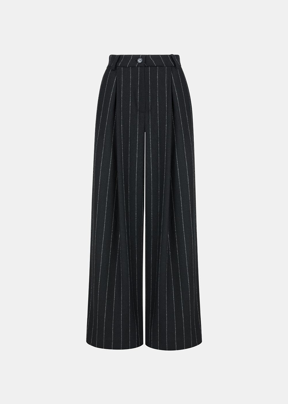 ELLIS WOOLEN PANTS STRIPES BLACK