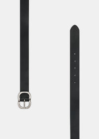 SILVO LEATHER BELT BLACK/SILVER