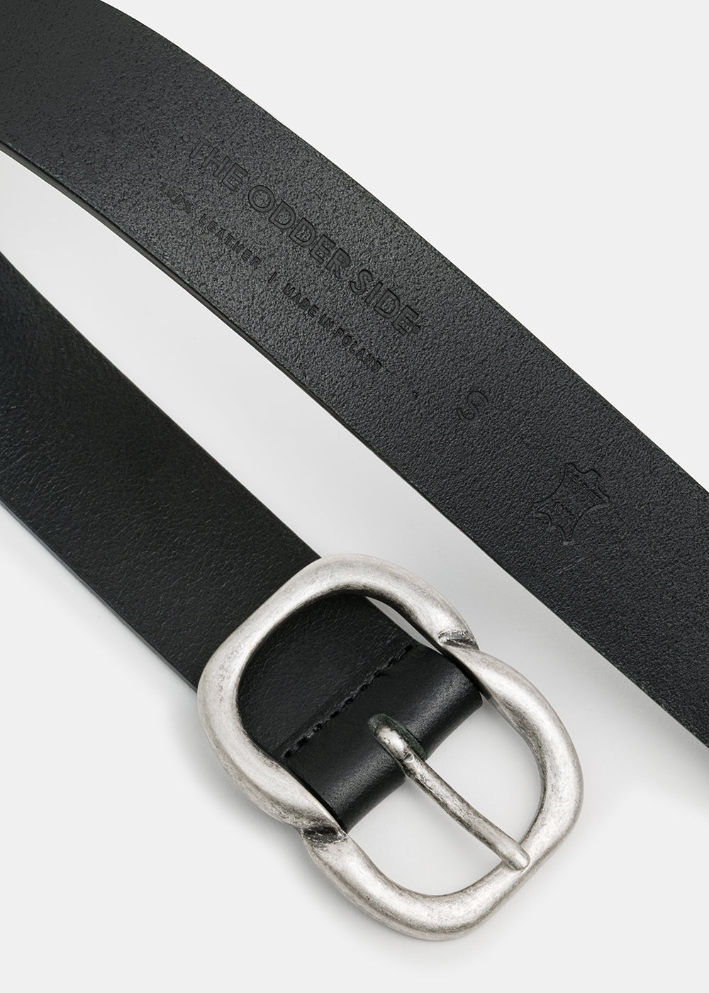 SILVO LEATHER BELT BLACK/SILVER