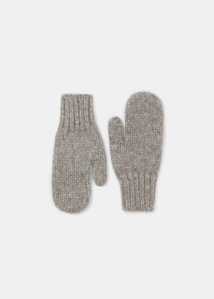 SNUG CHUNKY WOOLEN MITTENS BEIGE