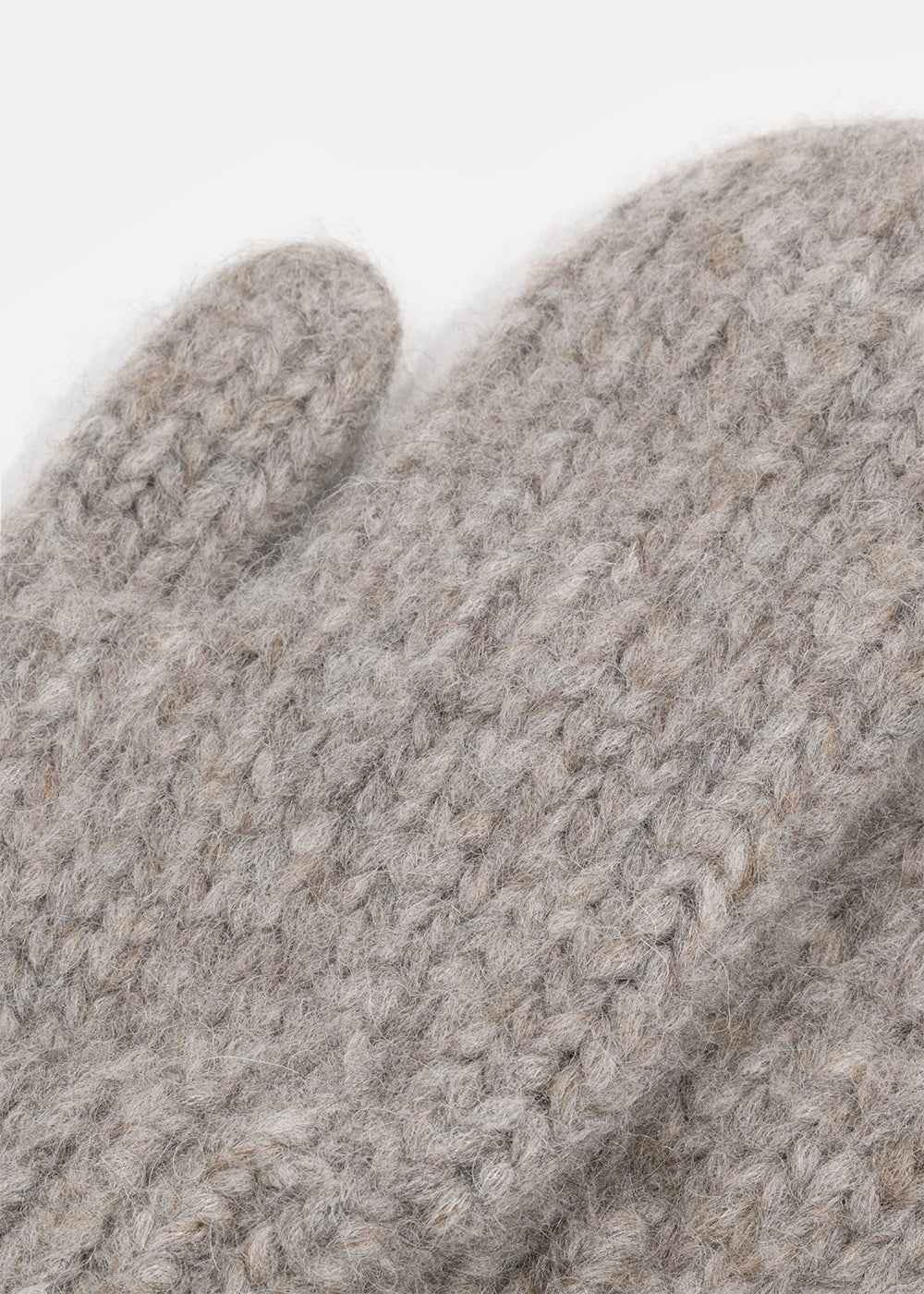 SNUG CHUNKY WOOLEN MITTENS BEIGE