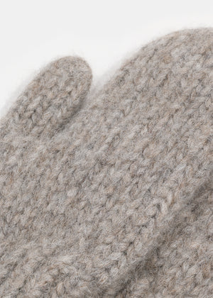 SNUG CHUNKY WOOLEN MITTENS BEIGE