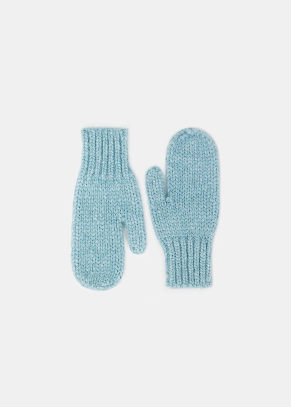 SNUG CHUNKY WOOLEN MITTENS BLUE