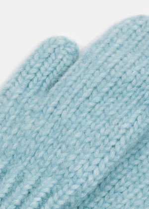 SNUG CHUNKY WOOLEN MITTENS BLUE