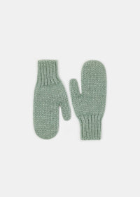 SNUG CHUNKY GREEN WOOLEN MITTENS GREEN