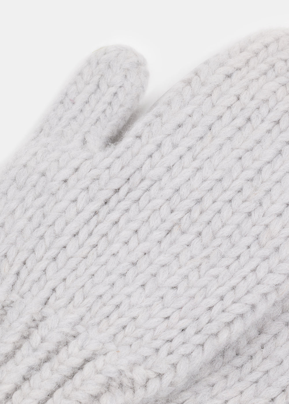 SNUG CHUNKY WOOLEN MITTENS LIGHT GREY