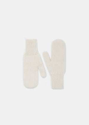 SNUG WOOLEN MITTENS ECRU