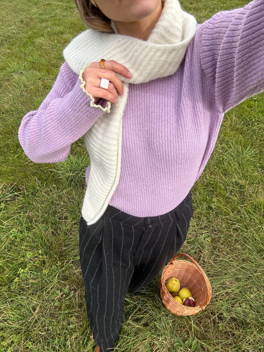 KOI BRUSHED WOOL BANDANA ECRU