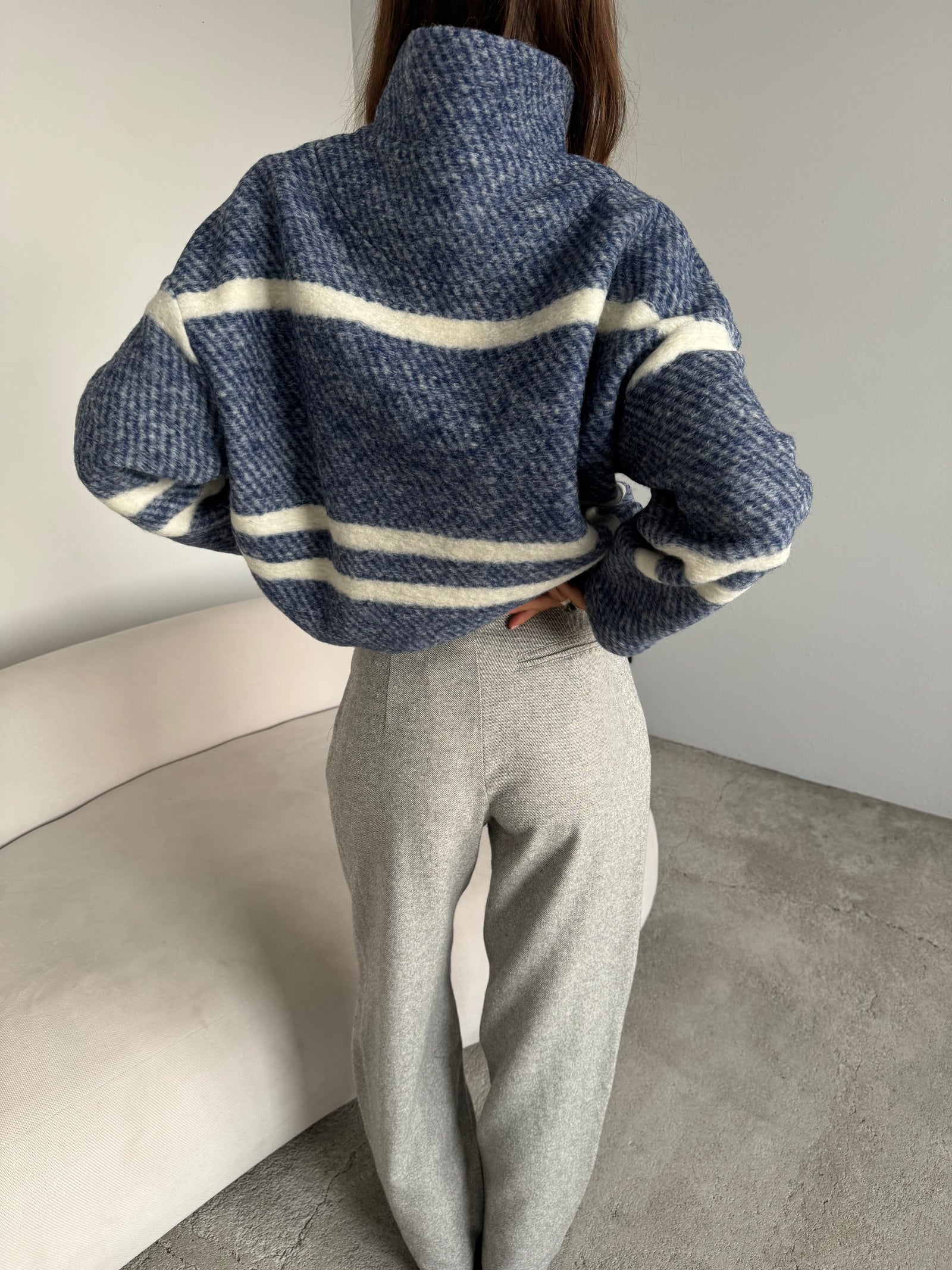 CUDDLY WOOLEN SWEATSHIRT NAVY