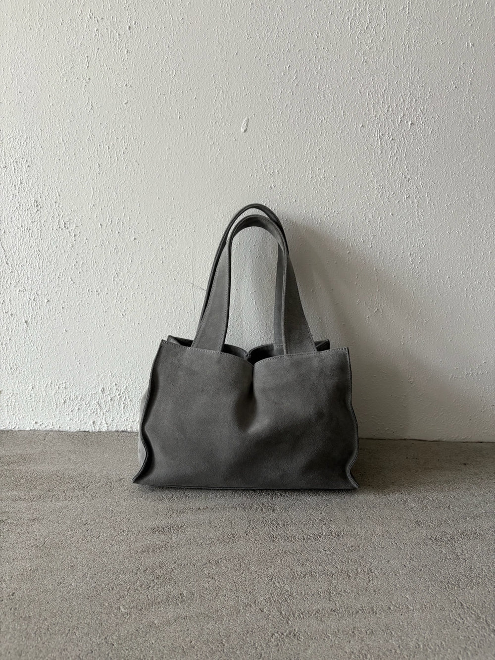 MINI SUEDE TOTE BAG GREY