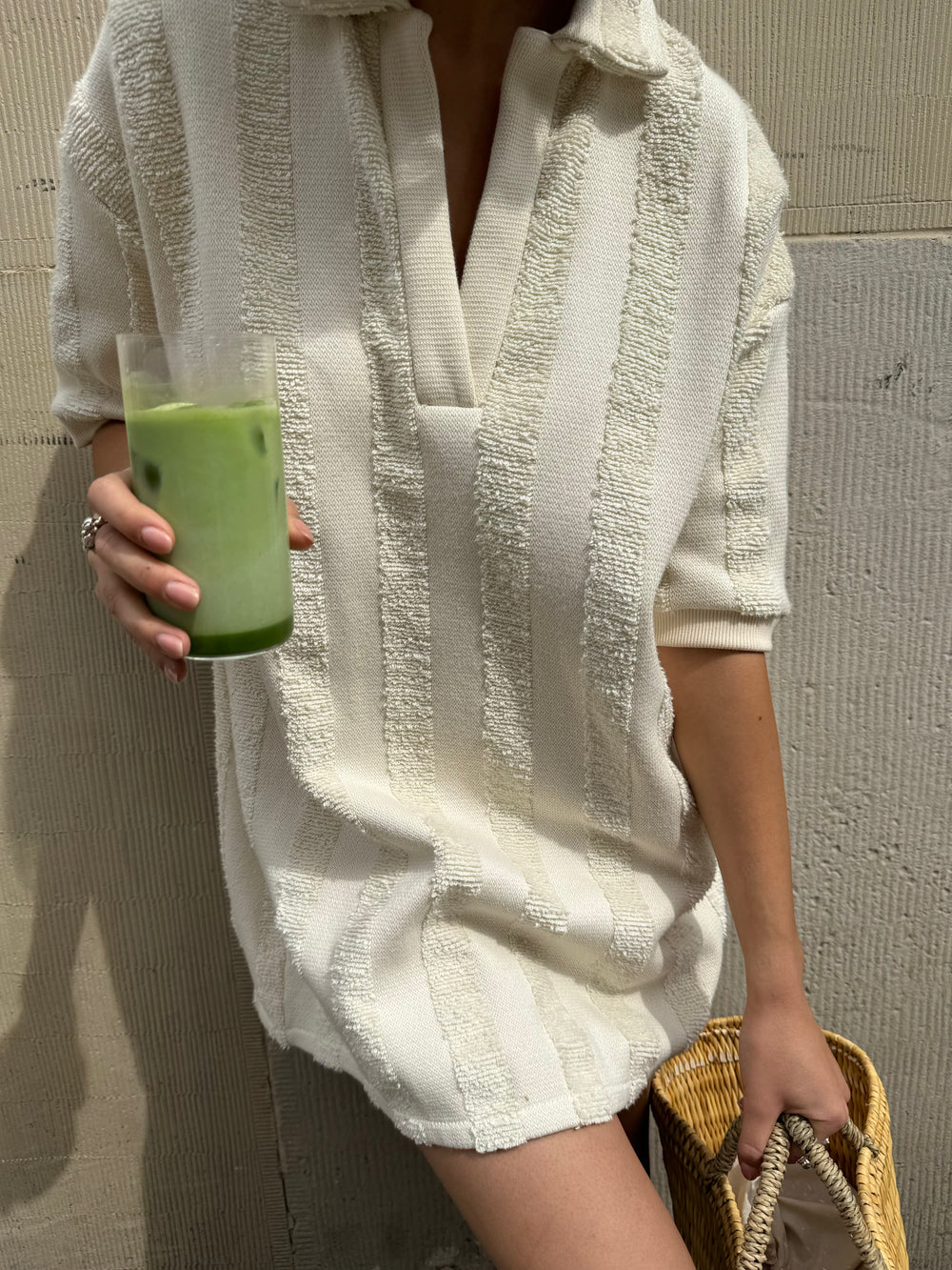 ROBE POLO ÉCRU