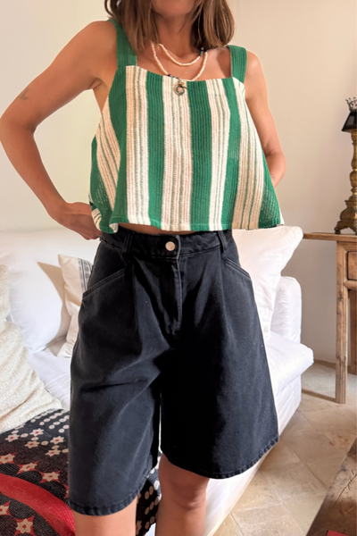 【Raucohouse】Senti twill denim bermuda pants Raucohouse】Senti twill denim bermuda pants Raucohouse