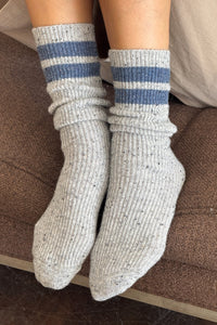 SNOW VARSITY SOCKS- GREY AND BLUE