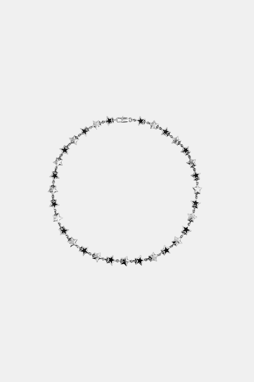 BLACK ENAMELED STARS NECKLACE