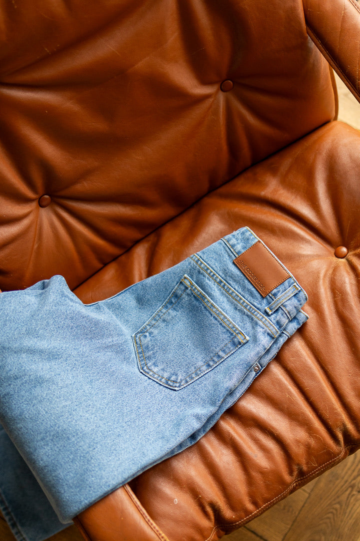 SPODNIE JEANSOWE  KEY NIEBIESKIE